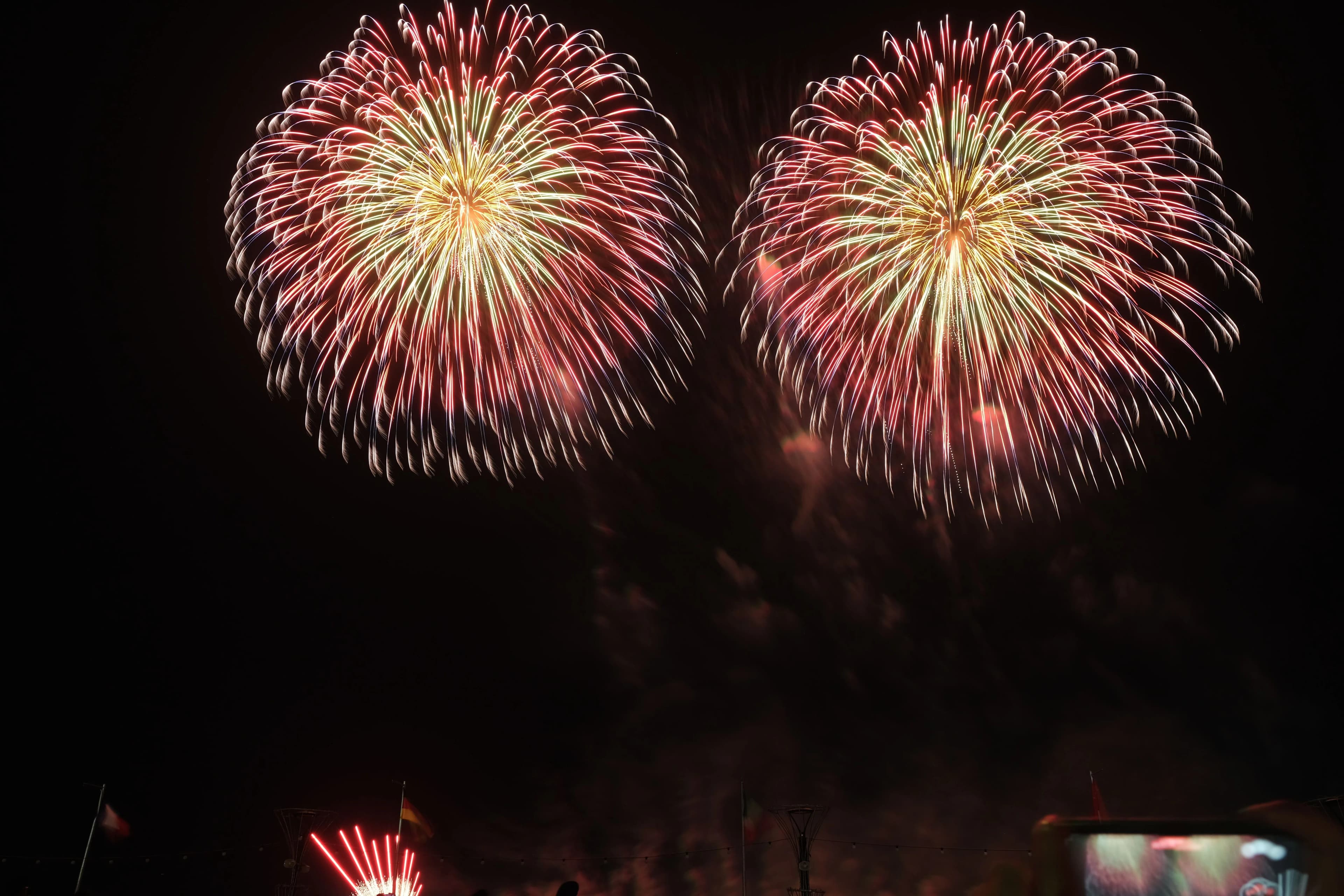 New Year sky over the bay, a fireworks display for a new year event