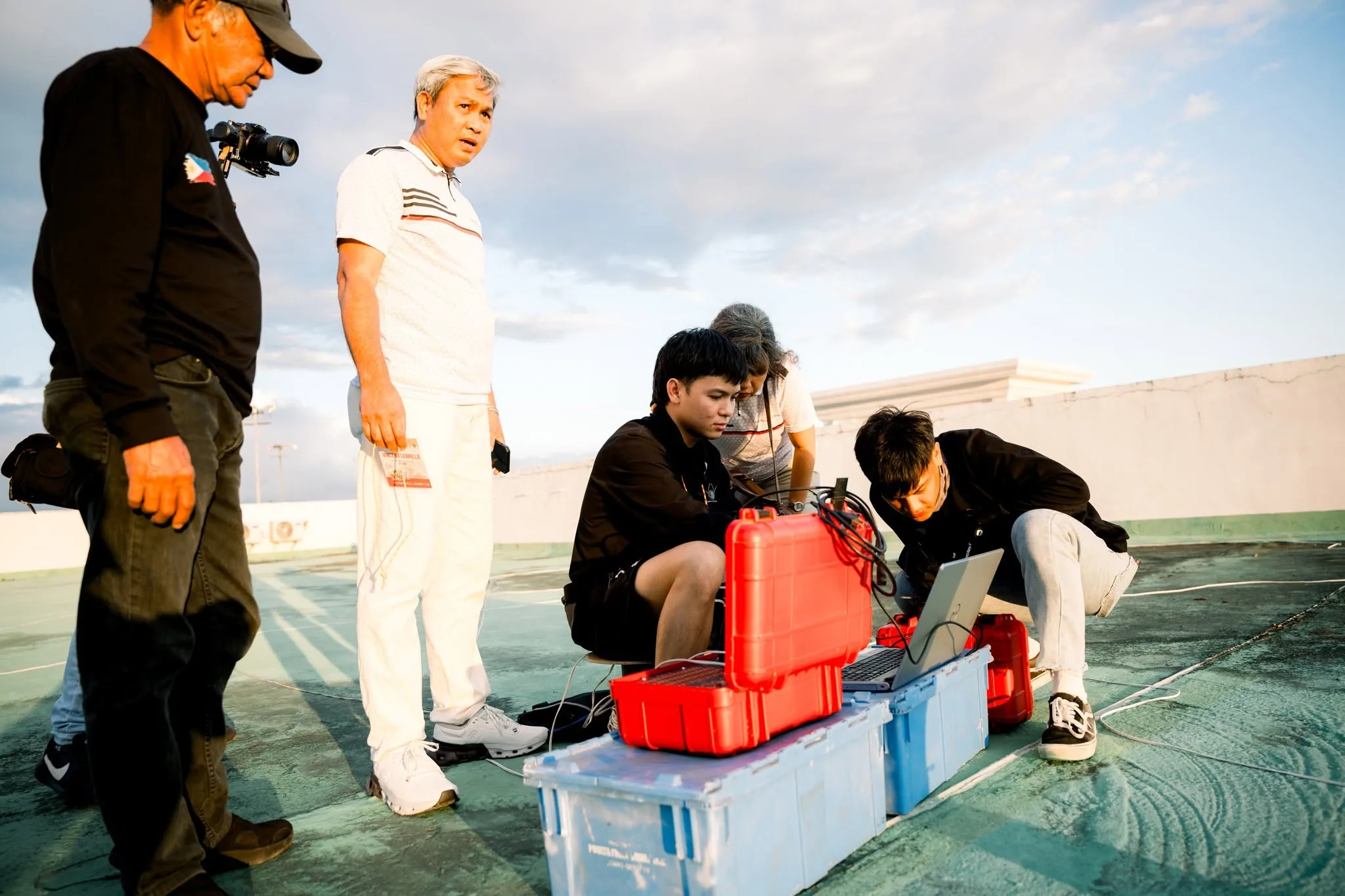Preparing and laying out the shells ahead of the show